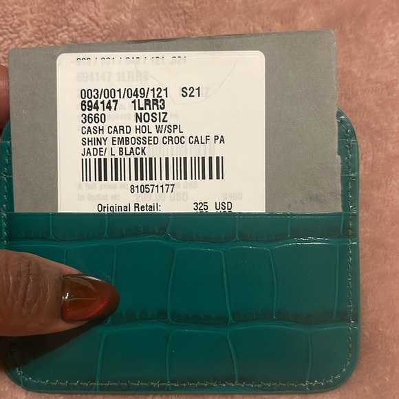 CASH CARD HOLDER CROCODILE EMBOSSED - Picture 2 of 5